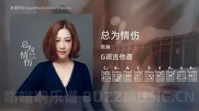 总为情伤 陈瑞 吉他谱G调简单版