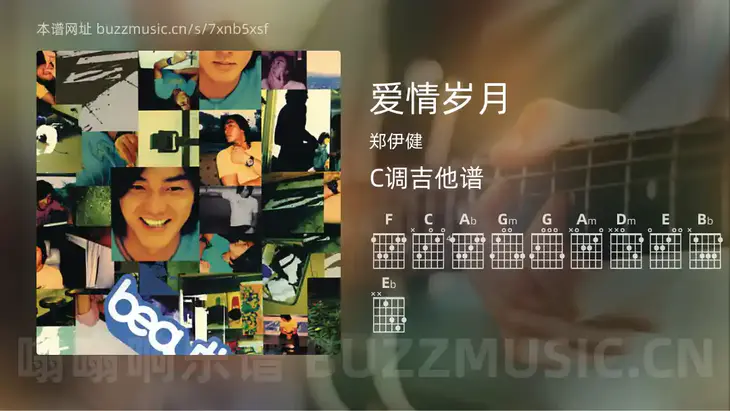 爱情岁月 郑伊健 吉他谱C调简单版