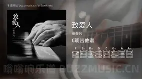 致爱人 张羿凡 吉他谱C调简单版