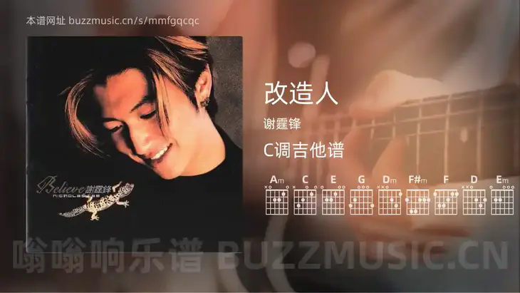 改造人 谢霆锋 吉他谱C调简单版