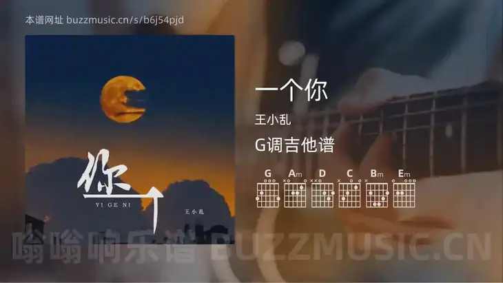 一个你 王小乱 吉他谱G调简单版