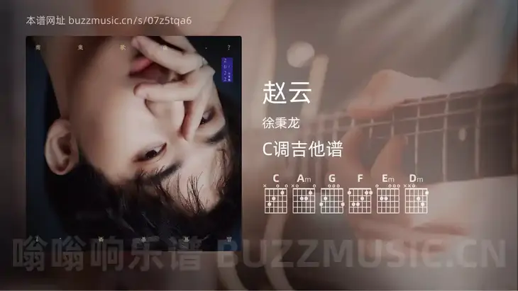 赵云吉他谱C调 徐秉龙 简单版