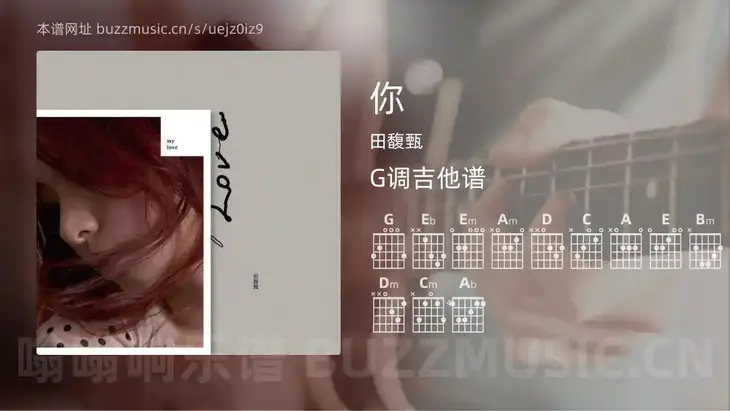 你 田馥甄 吉他谱G调简单版