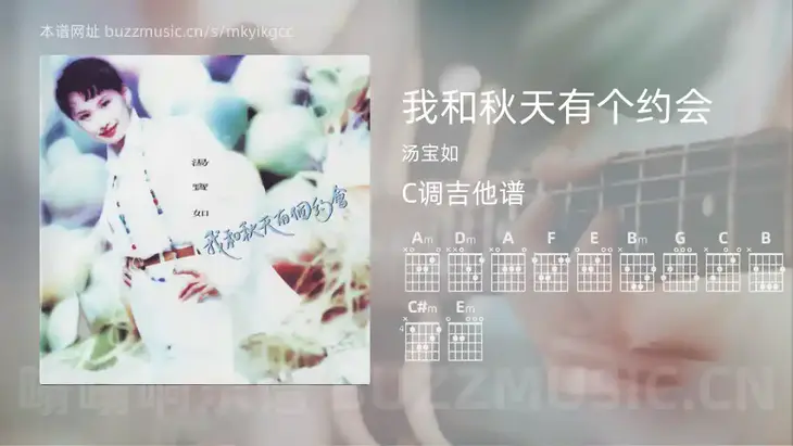 我和秋天有个约会 汤宝如 吉他谱C调简单版