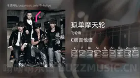 孤单摩天轮 飞轮海 吉他谱C调简单版