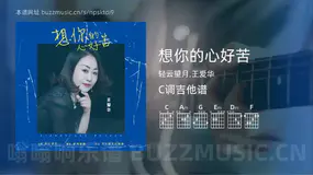 想你的心好苦 轻云望月,王爱华 吉他谱C调简单版