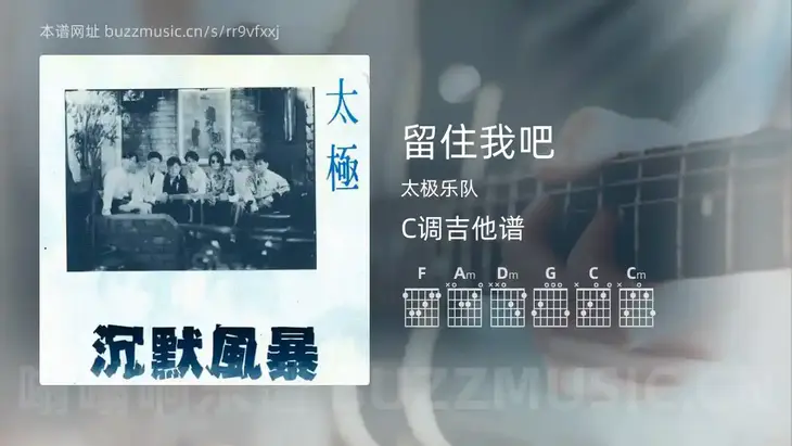 留住我吧 太极乐队 吉他谱C调简单版
