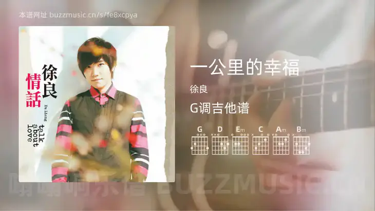 一公里的幸福吉他谱G调 徐良 简单版
