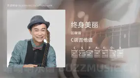 终身美丽 区瑞强 吉他谱C调简单版
