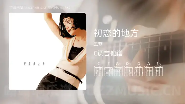 初恋的地方 王菲 吉他谱C调简单版