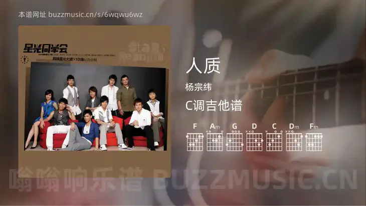 人质 杨宗纬 吉他谱C调简单版