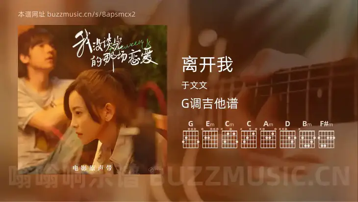 离开我 于文文 吉他谱G调简单版