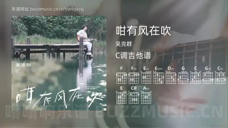 咁有风在吹 吴克群 吉他谱C调简单版