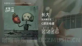长大 反光镜乐队 吉他谱C调简单版