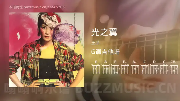 光之翼 王菲 吉他谱G调简单版