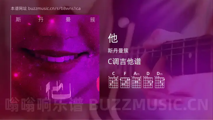 他吉他谱C调 斯丹曼簇 简单版