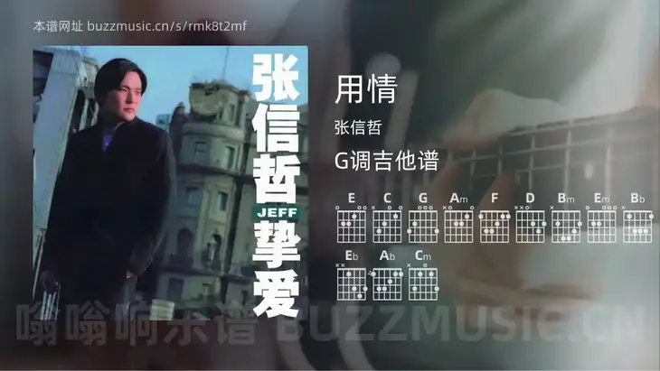用情 张信哲 吉他谱G调简单版
