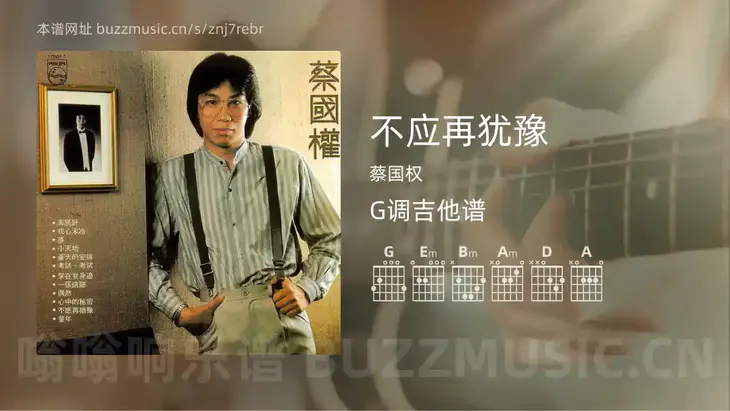 不应再犹豫 蔡国权 吉他谱G调简单版