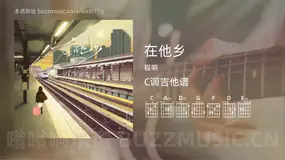 在他乡 程响 吉他谱C调简单版