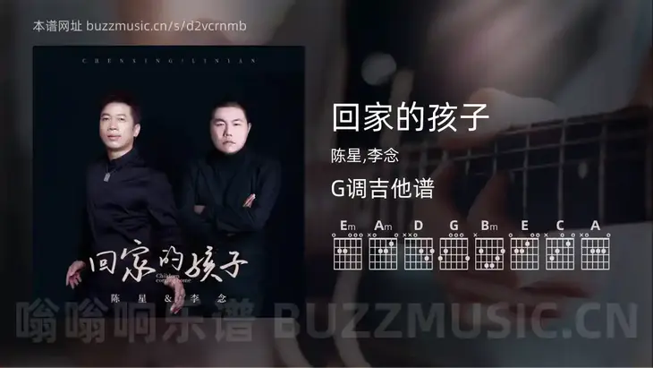 回家的孩子 陈星,李念 吉他谱G调简单版