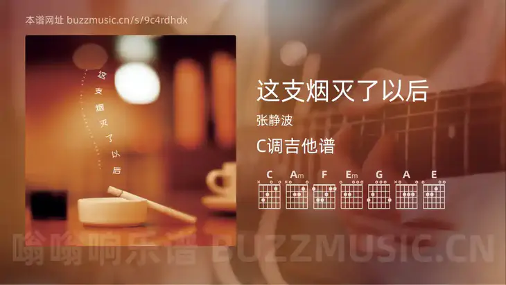 这支烟灭了以后 张静波 吉他谱C调简单版
