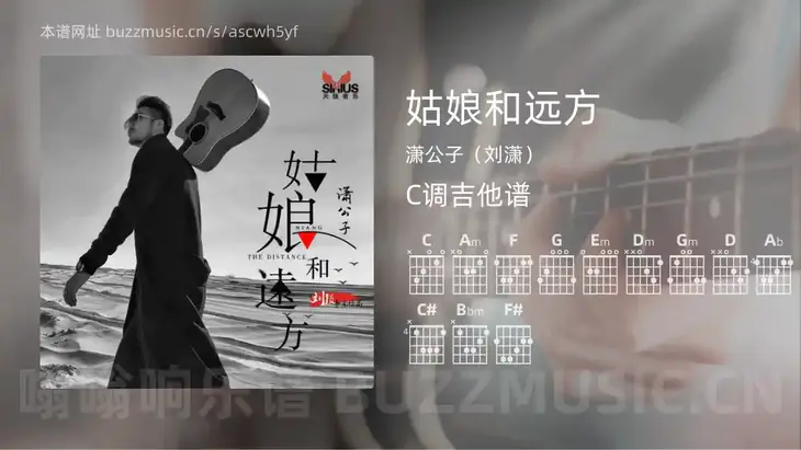 姑娘和远方 潇公子（刘潇） 吉他谱C调简单版