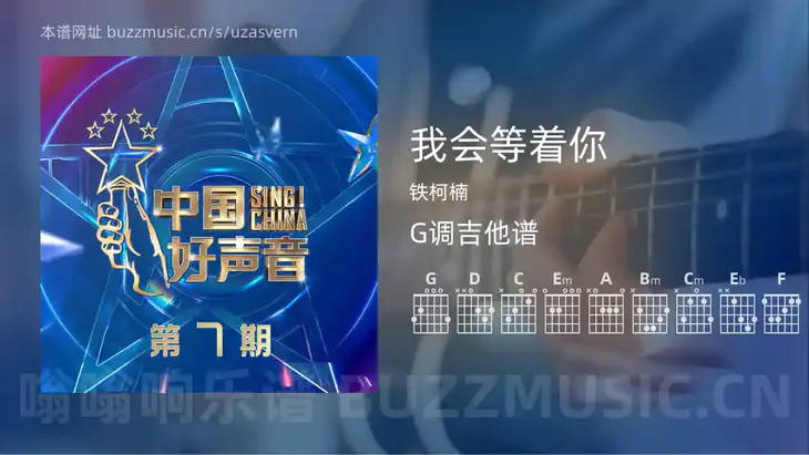 我会等着你 铁柯楠 吉他谱G调简单版