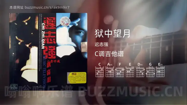 狱中望月 迟志强 吉他谱C调简单版