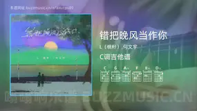 错把晚风当作你 L(桃籽),何文宇 吉他谱C调简单版