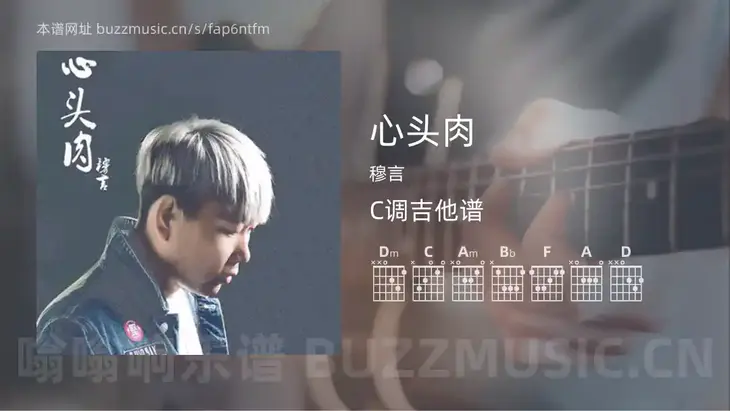 心头肉 穆言 吉他谱C调简单版