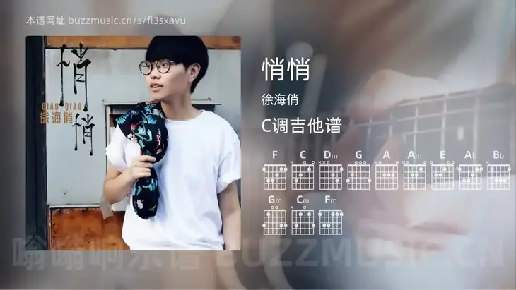 悄悄 徐海俏 吉他谱C调简单版