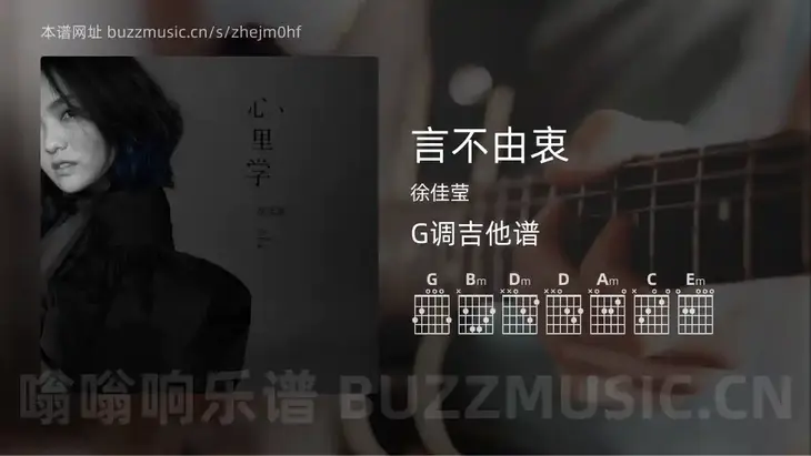 言不由衷 徐佳莹 吉他谱G调简单版