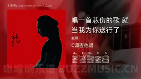 唱一首悲伤的歌 就当我为你送行了 赵照 吉他谱C调简单版