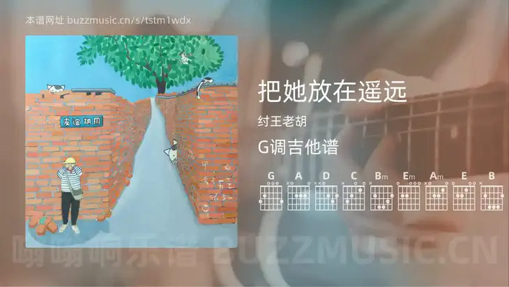 把她放在遥远 纣王老胡 吉他谱G调简单版