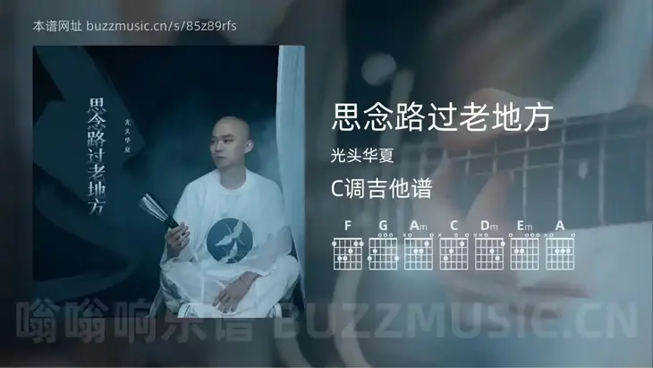 思念路过老地方吉他谱C调 光头华夏 简单版