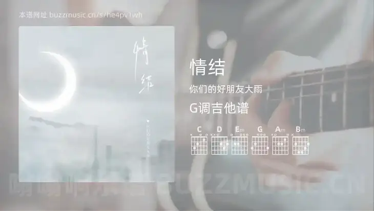 情结 你们的好朋友大雨 吉他谱G调简单版