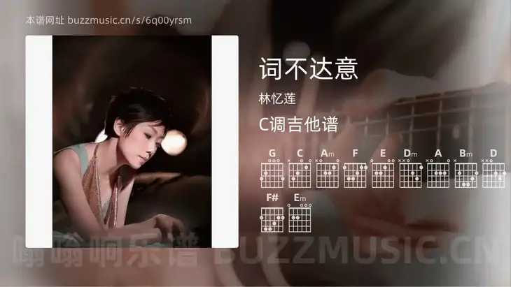 词不达意 林忆莲 吉他谱C调简单版
