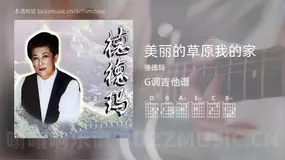 美丽的草原我的家 德德玛 吉他谱G调简单版