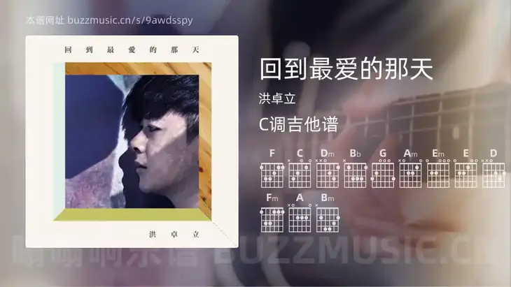 回到最爱的那天 洪卓立 吉他谱C调简单版