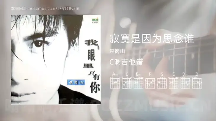 寂寞是因为思念谁 景岗山 吉他谱C调简单版