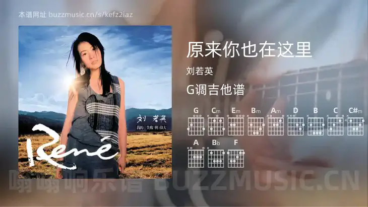 原来你也在这里吉他谱G调 刘若英 简单版
