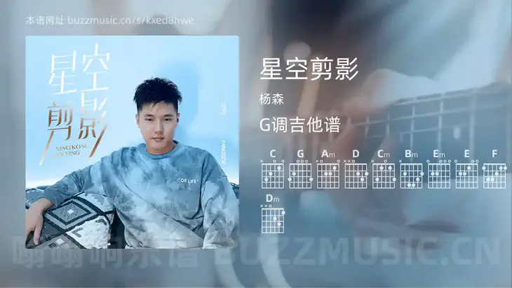 星空剪影 杨森 吉他谱G调简单版
