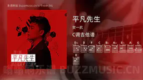 平凡先生 贺一航 吉他谱C调简单版