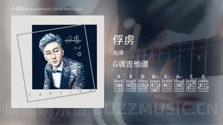 俘虏 光泽 吉他谱G调简单版