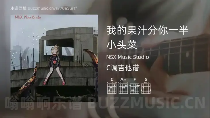 我的果汁分你一半 小头菜 NSX Music Studio 吉他谱C调简单版