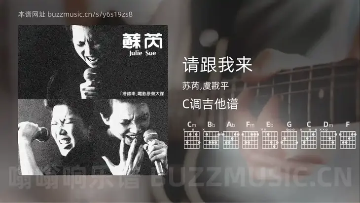 请跟我来 苏芮,虞戡平 吉他谱C调简单版