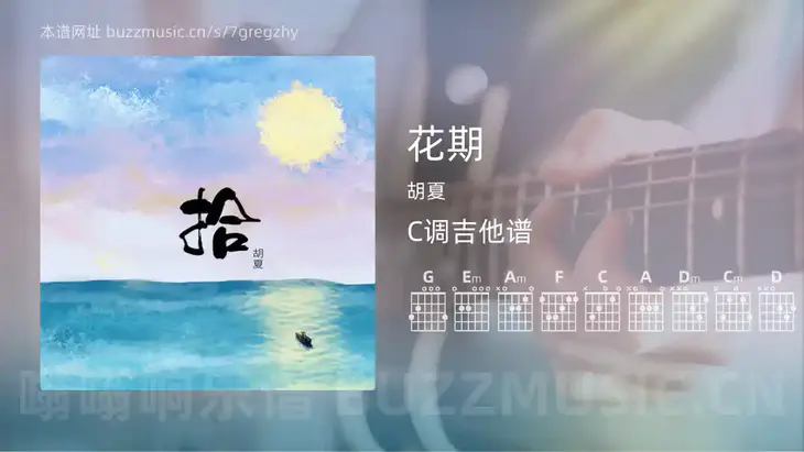 花期 胡夏 吉他谱C调简单版
