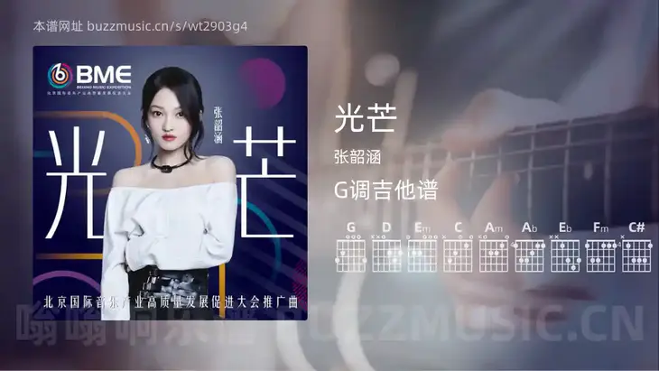 光芒吉他谱G调 张韶涵 简单版