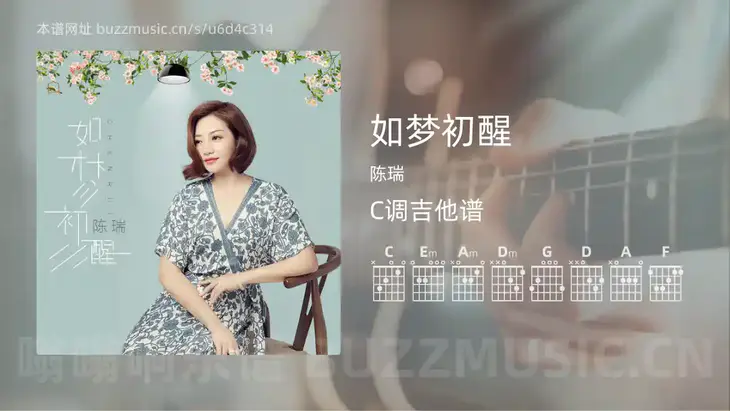 如梦初醒 陈瑞 吉他谱C调简单版