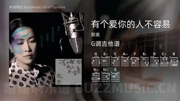 有个爱你的人不容易 那英 吉他谱G调简单版